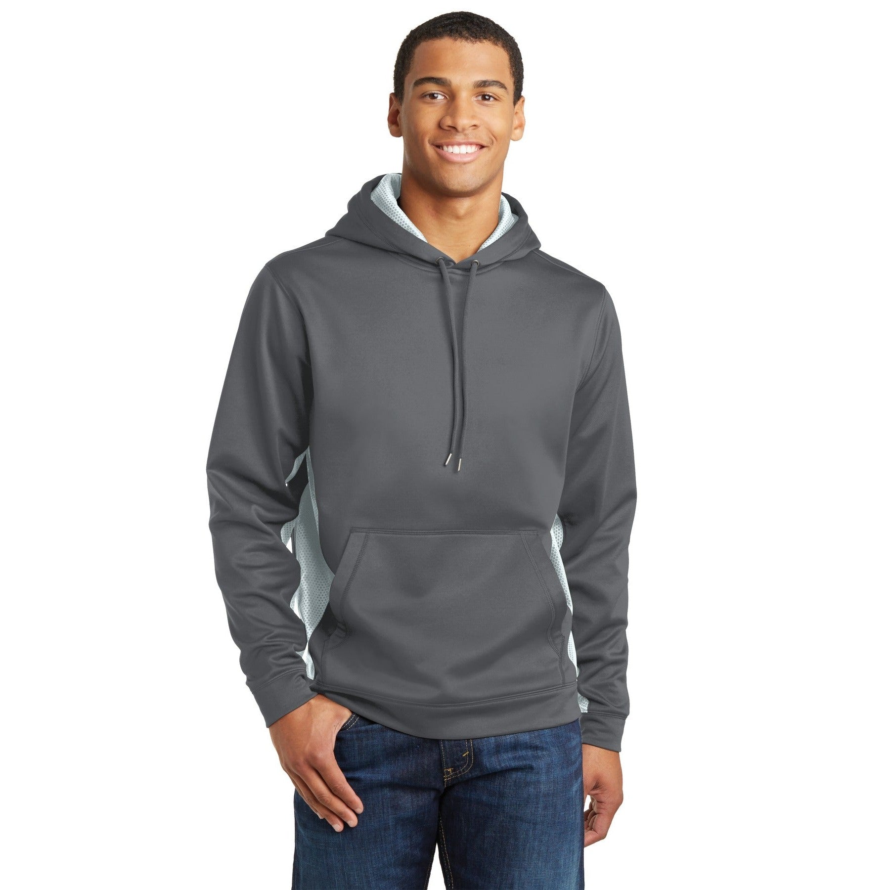 Sport-Tek-Sport-Tek® Sport-Wick® CamoHex Fleece Colorblock Hooded Pullover. ST239-MedTech-5